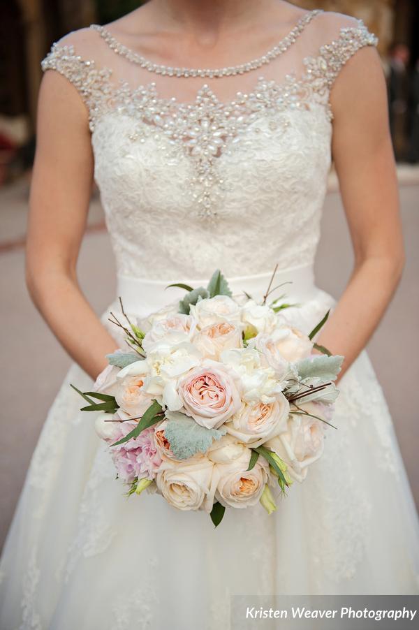 Pink and cream bridal bouquet