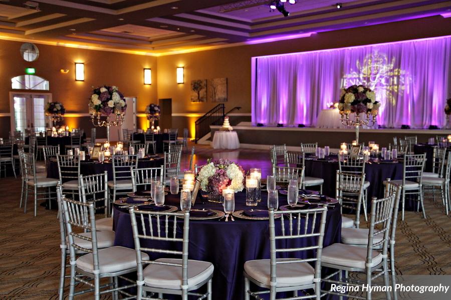 Purple ballroom wedding