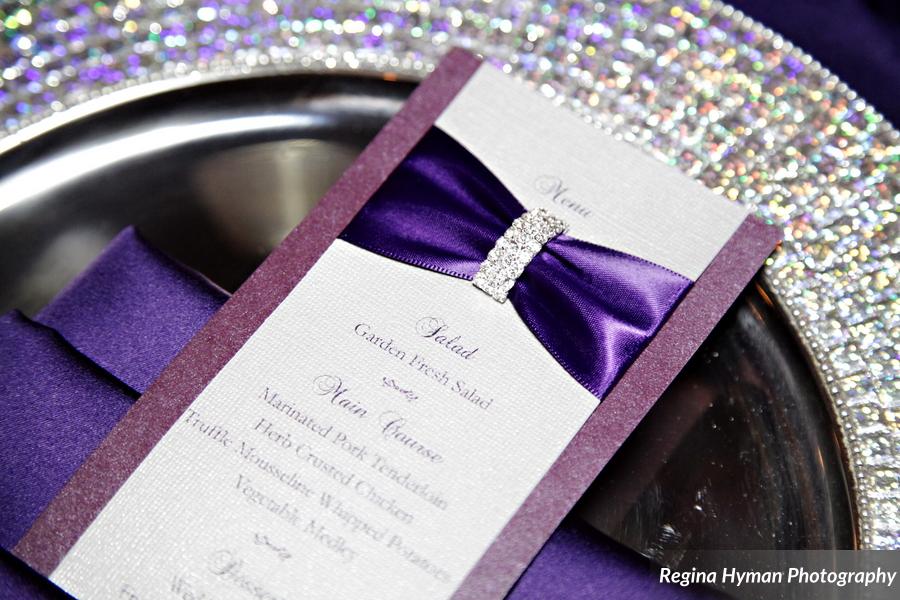 Purple wedding menu