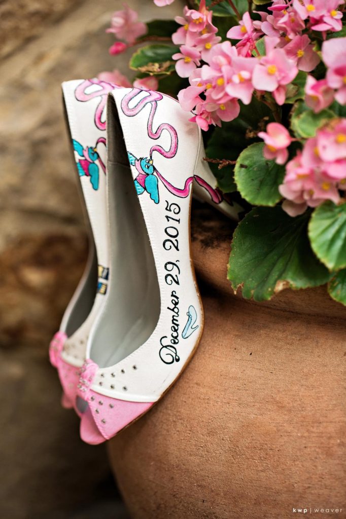 Green and White Wedding, Handpainted Shoes-min