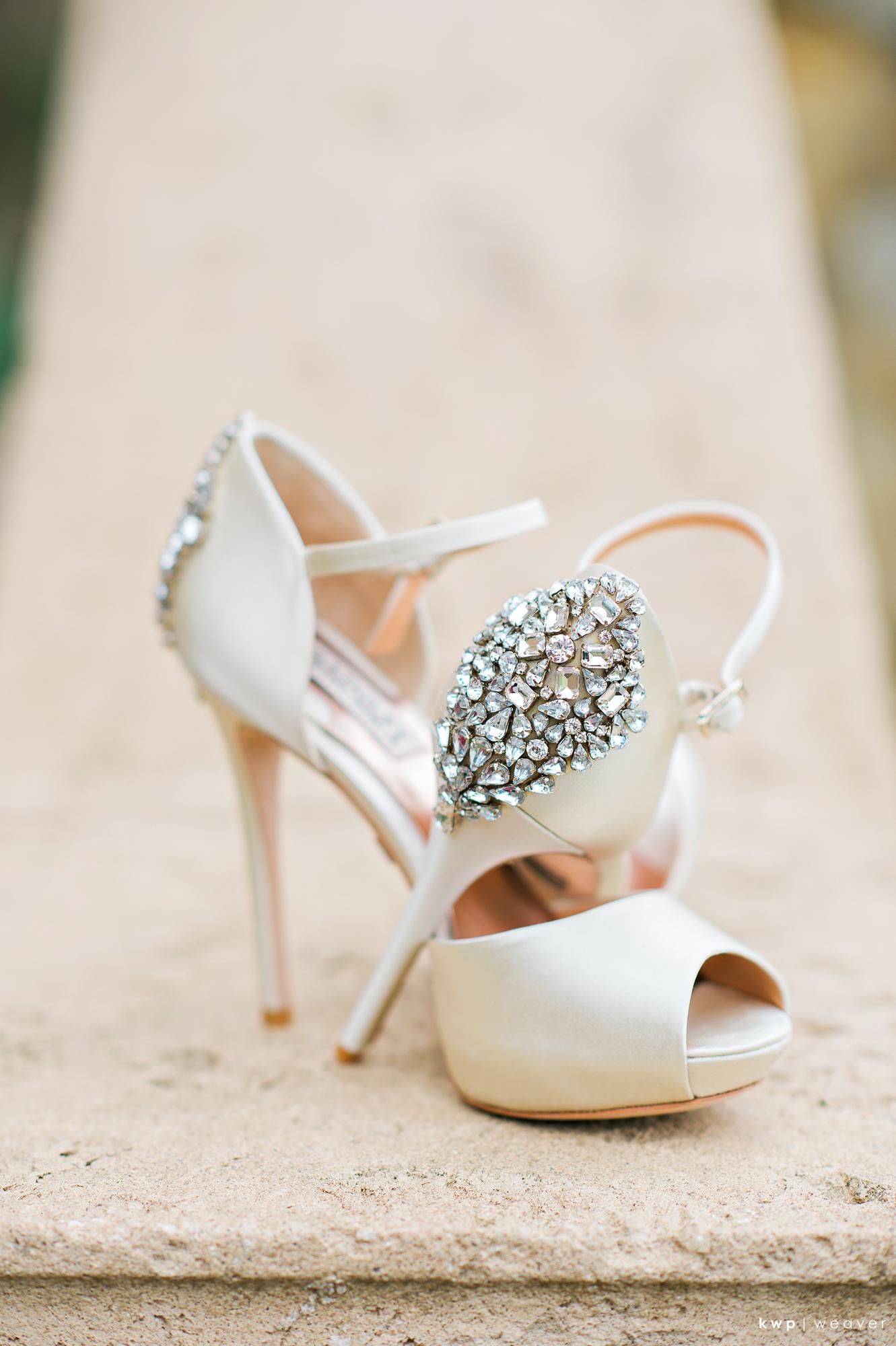 White Wedding, Bling Bridal Shoes 