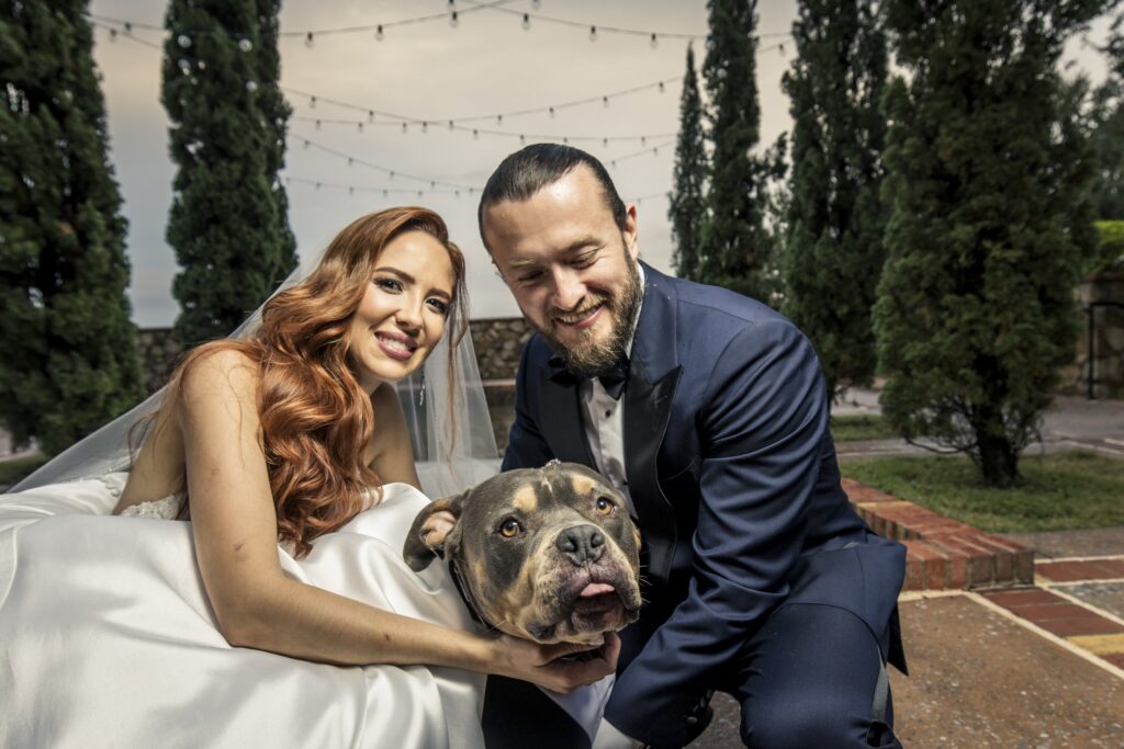 Bride-and-Groom-With-Their-Dog